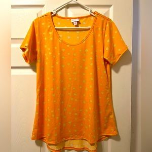 Lularoe yellow polka dot shirt
